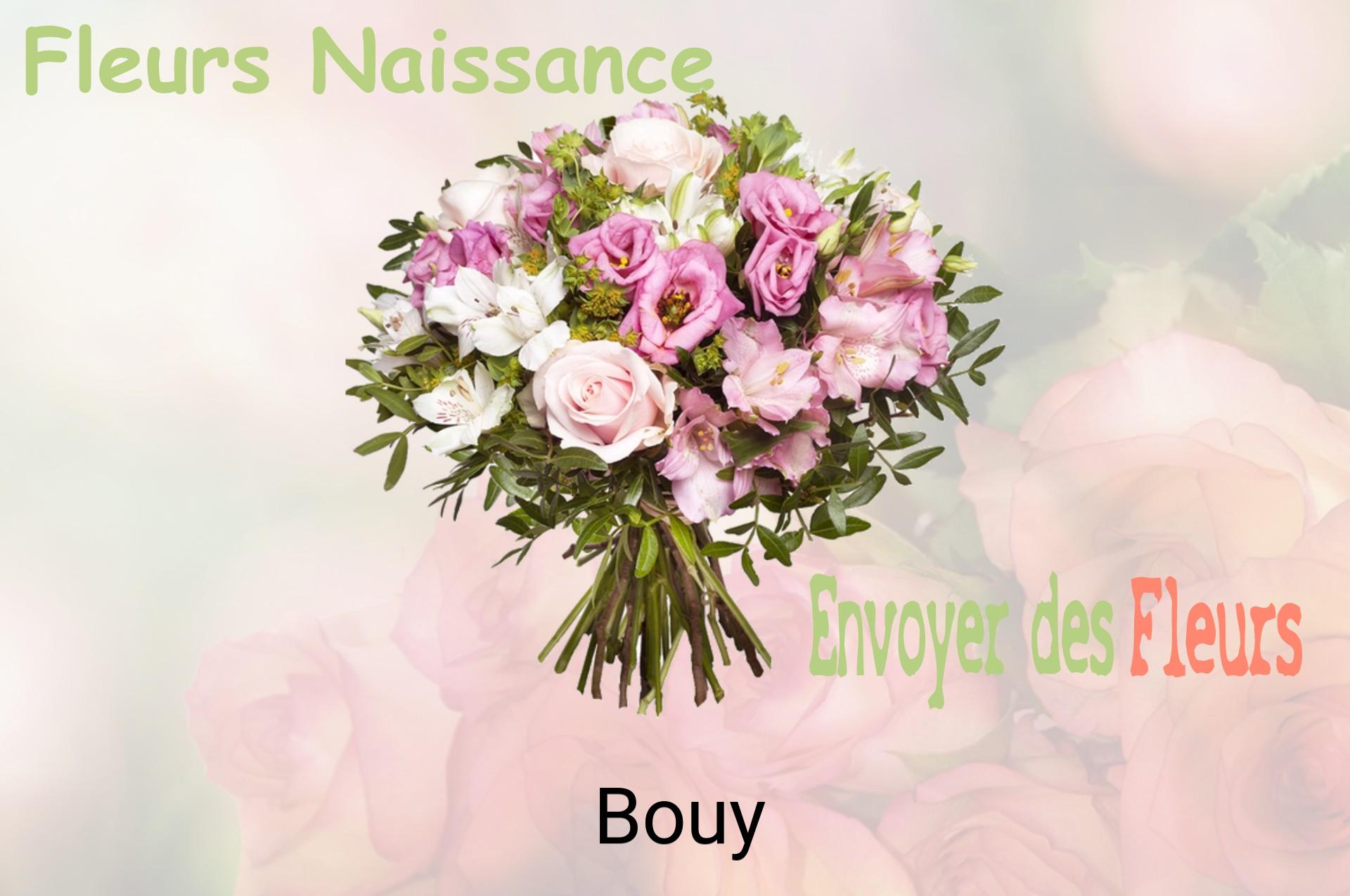 Bouquet de fleurs de naissance livré à Bouy